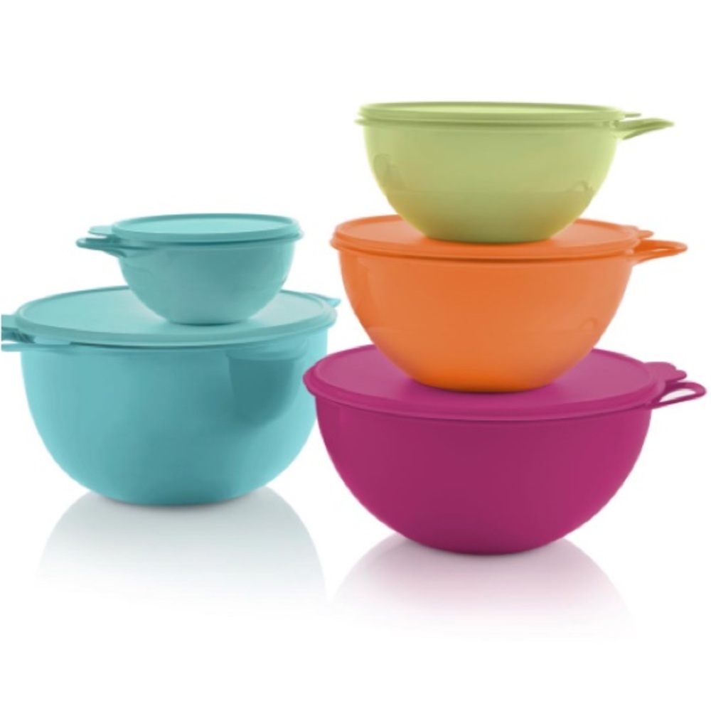 Colorful Thatsa Bowl Set. Tupperware includes lifetime warranty